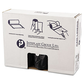 Inteplast Group High-density Interleaved Commercial Can Liners, 60 Gal, 16 Microns, 43" X 48", Black, 200-carton freeshipping - TVN Wholesale